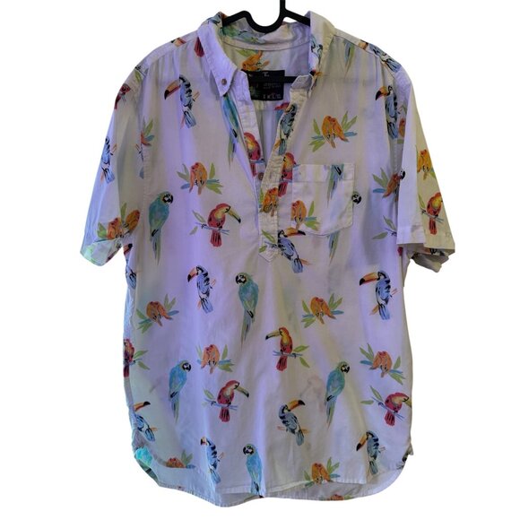 Men's Chubbies Parrot Print Shirt Short Sleeve Size Large - Picture 1 of 16